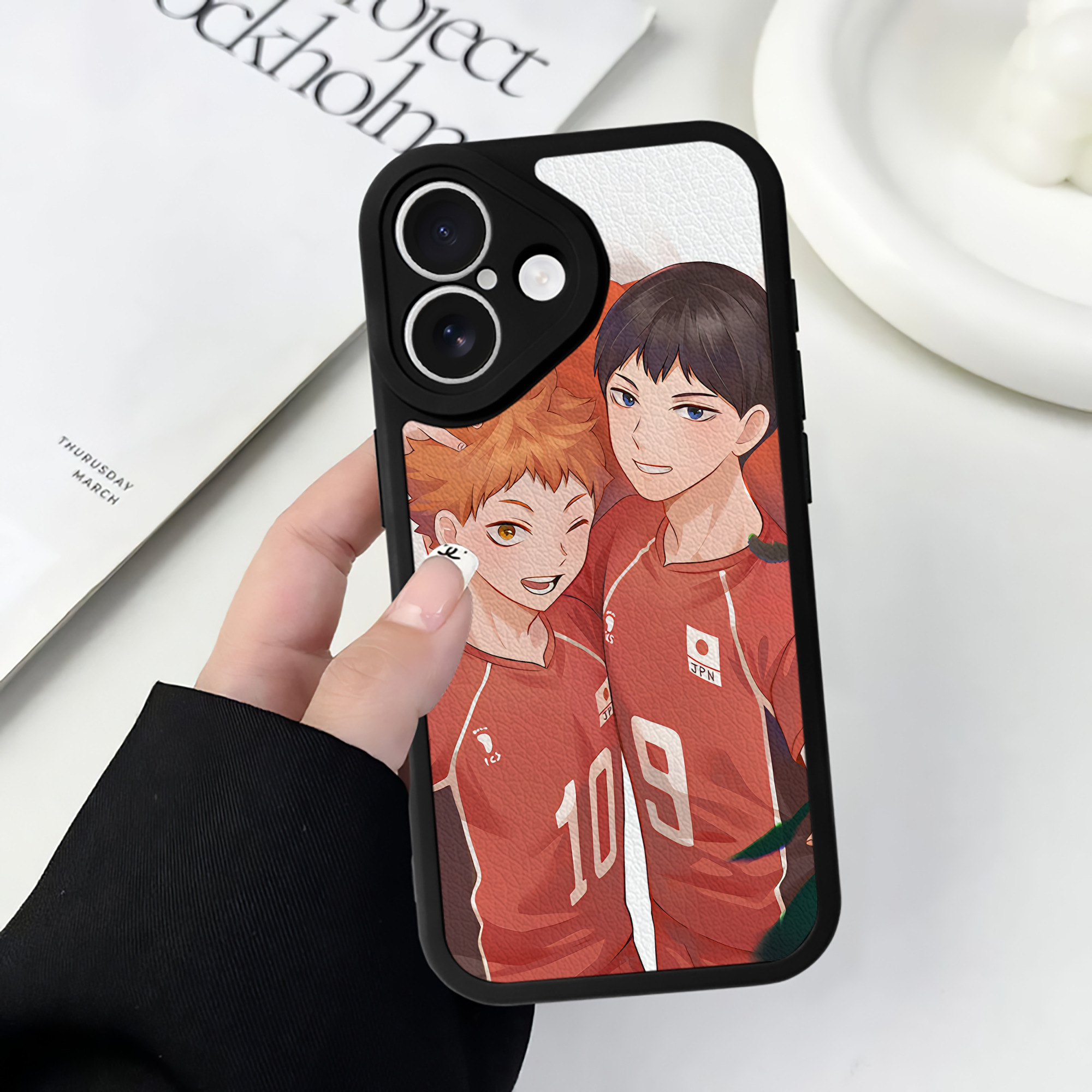 （画像用） ハイキュー!! Haikyu!! 【iPhone 16シリーズ対応】シリコンスマホケース（レザー調） 材質：シリコン